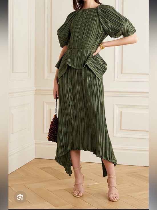 cult gaia Dresses & Skirts - Cult Giai Pleated Nadira Dress Cypress Metallic
